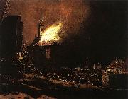 POEL, Egbert van der The Explosion of the Delft magazine af oil painting on canvas
